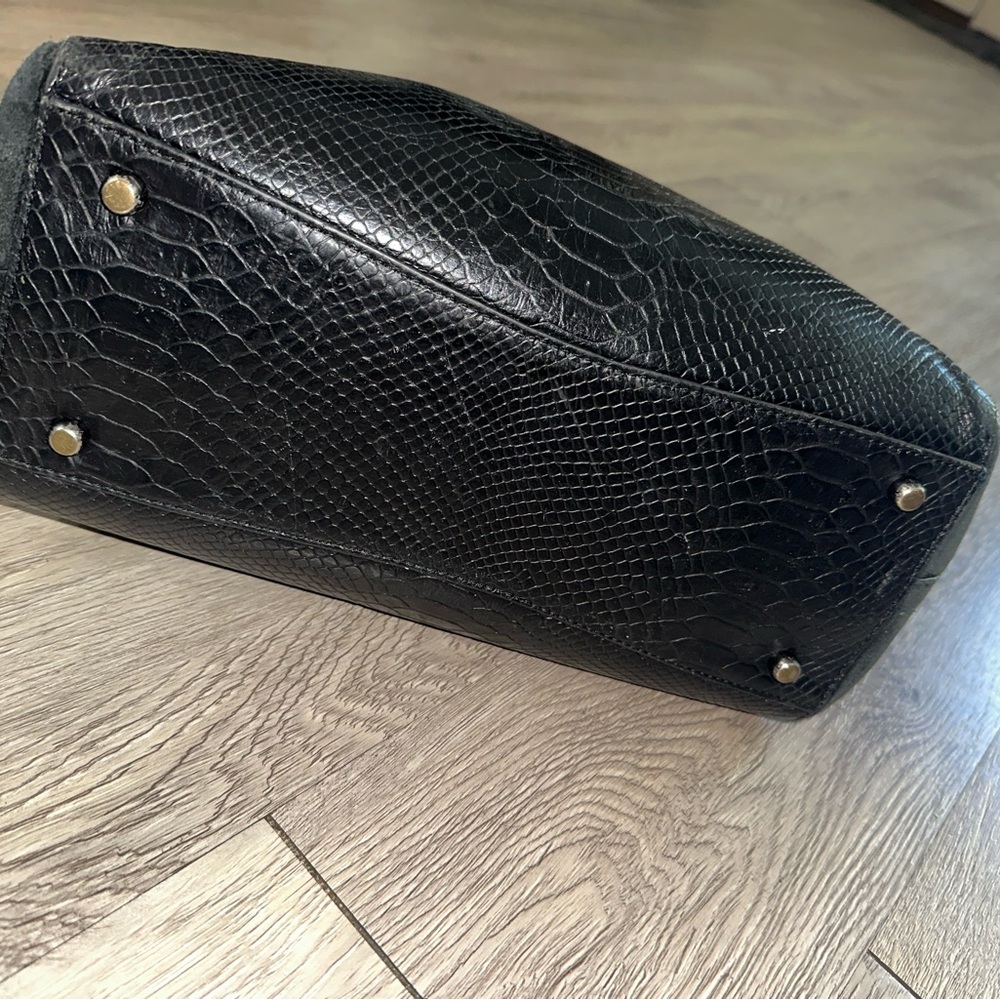 Coach Black Blake Carryall Satchel Python Embosse… - image 5